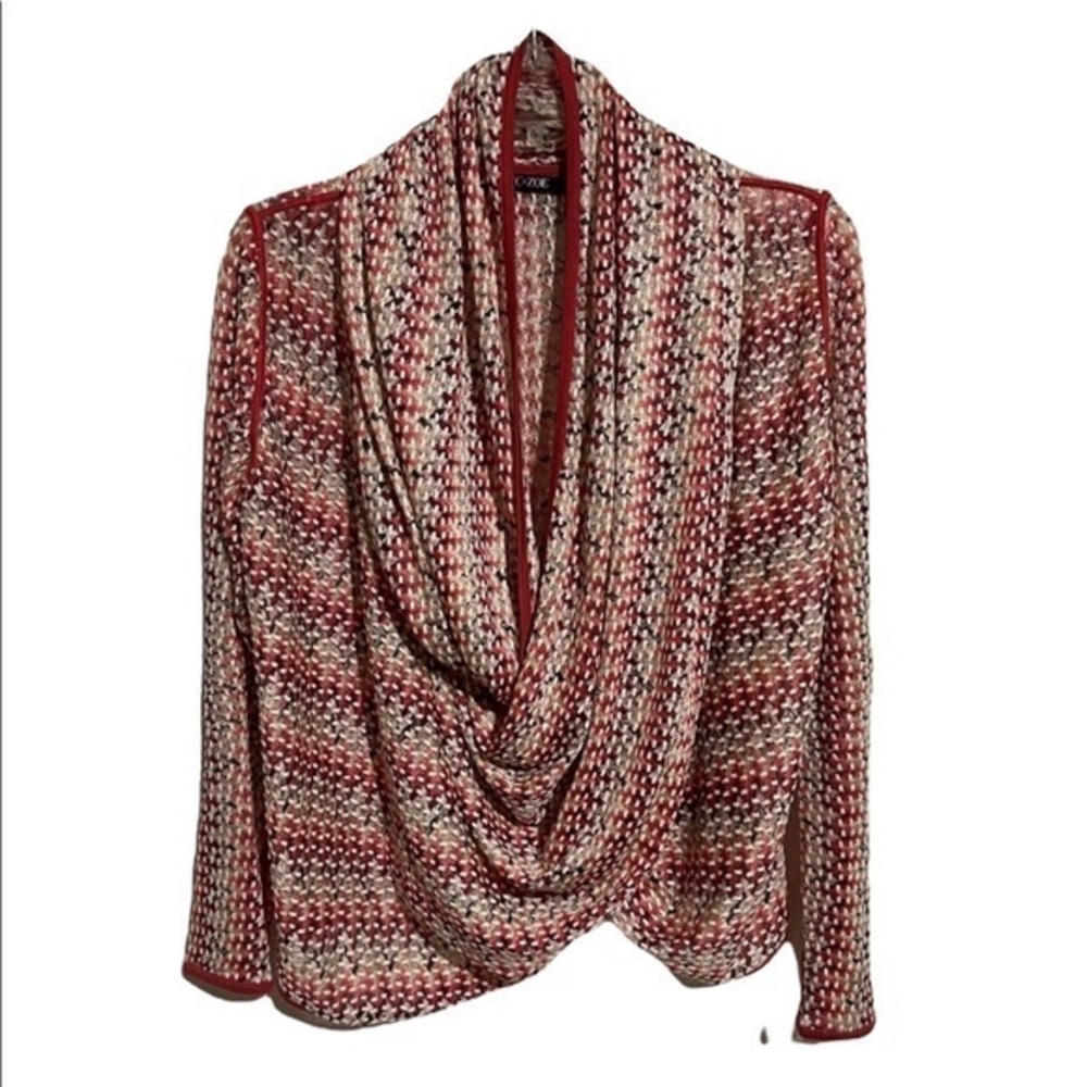 Nic & Zoe Twist Front Shawl Collared Pullover Sweater Wear 2 Ways Boho Indie XS